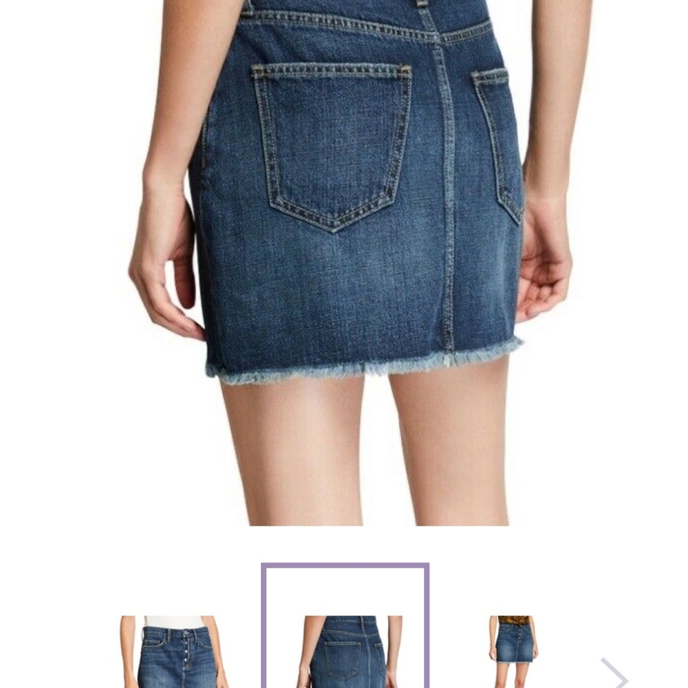 CURRENT ELLIOTT EXPOSED FLY FRAYED HEM DENIM JEANS 5 POCKET MINI SKIRT